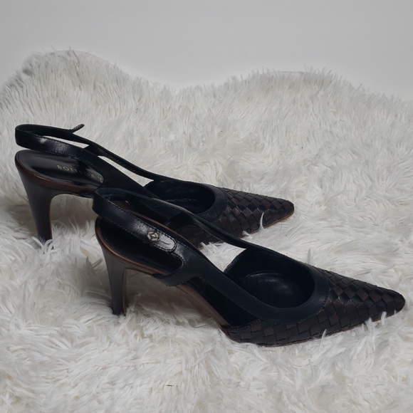 BOTTEGA VENETA BLACK LEATHER PLATFORM CAGE HEELS. - Picture 3 of 7